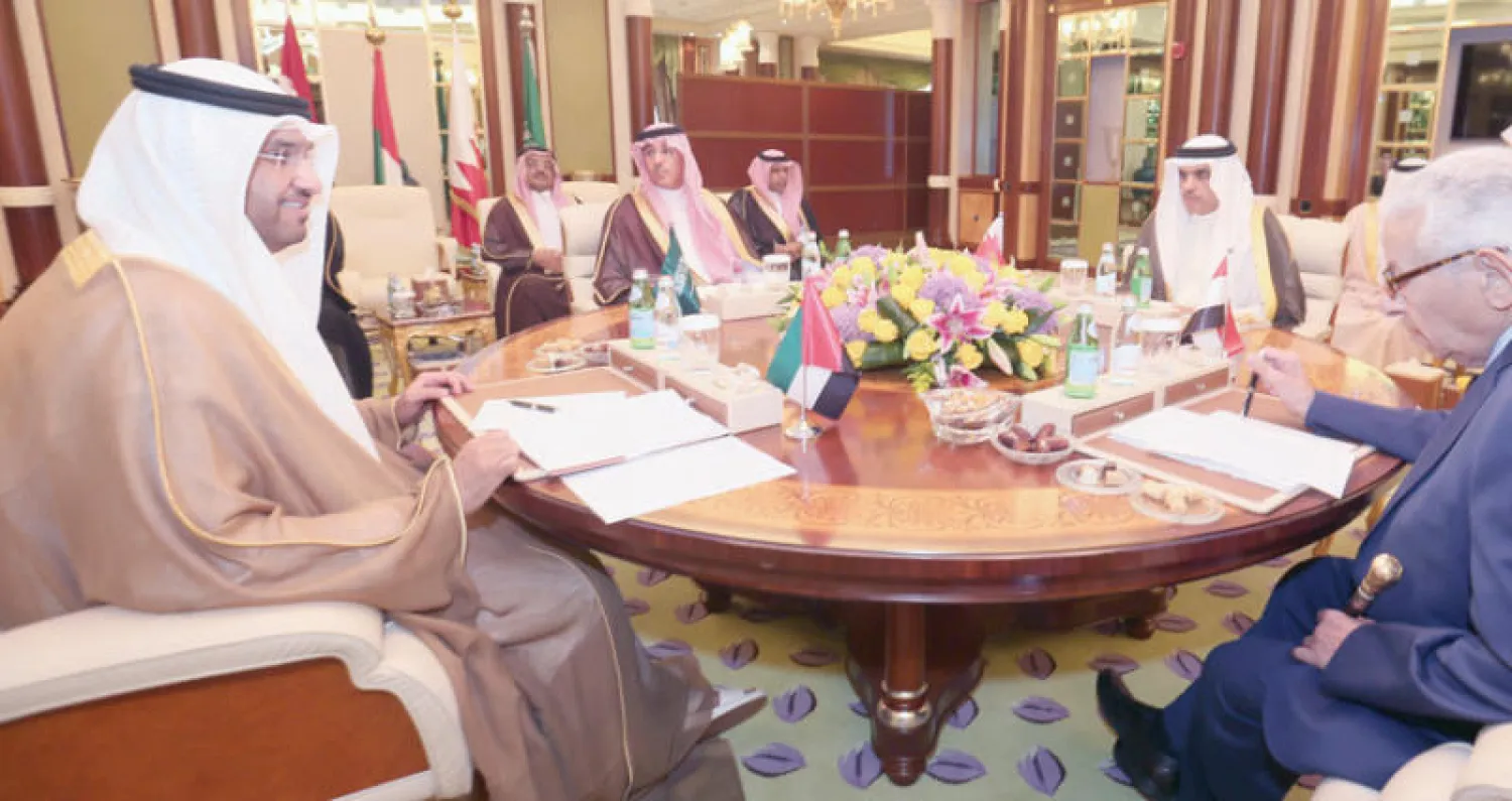 اجتماع وزراء إعلام السعودية ومصر والإمارات والبحرين في جدة أمس (تصوير: عدنان مهدلي)