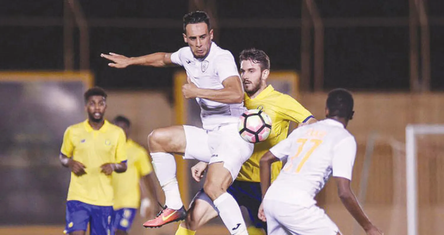 من لقاء النصر والشباب الودي أمس (المركز الإعلامي بنادي الشباب)