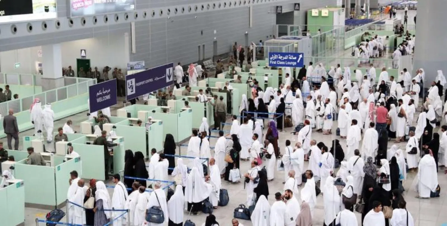 جانب من وصول الحجاج إلى مطار الملك عبدالعزيز بجدة («الشرق الأوسط»)