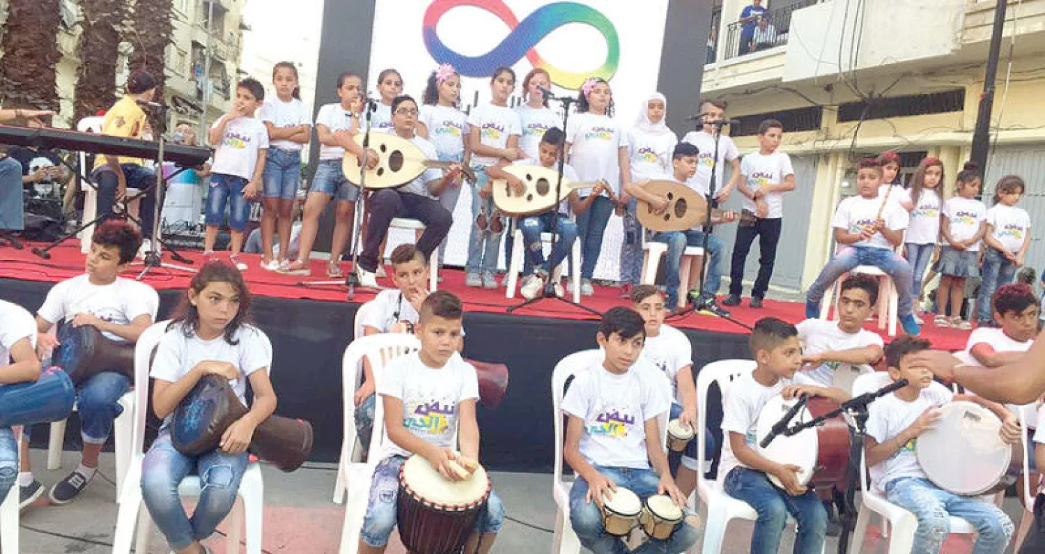 الأطفال خلال أحد الاحتفالات التي أقاموها في طرابلس