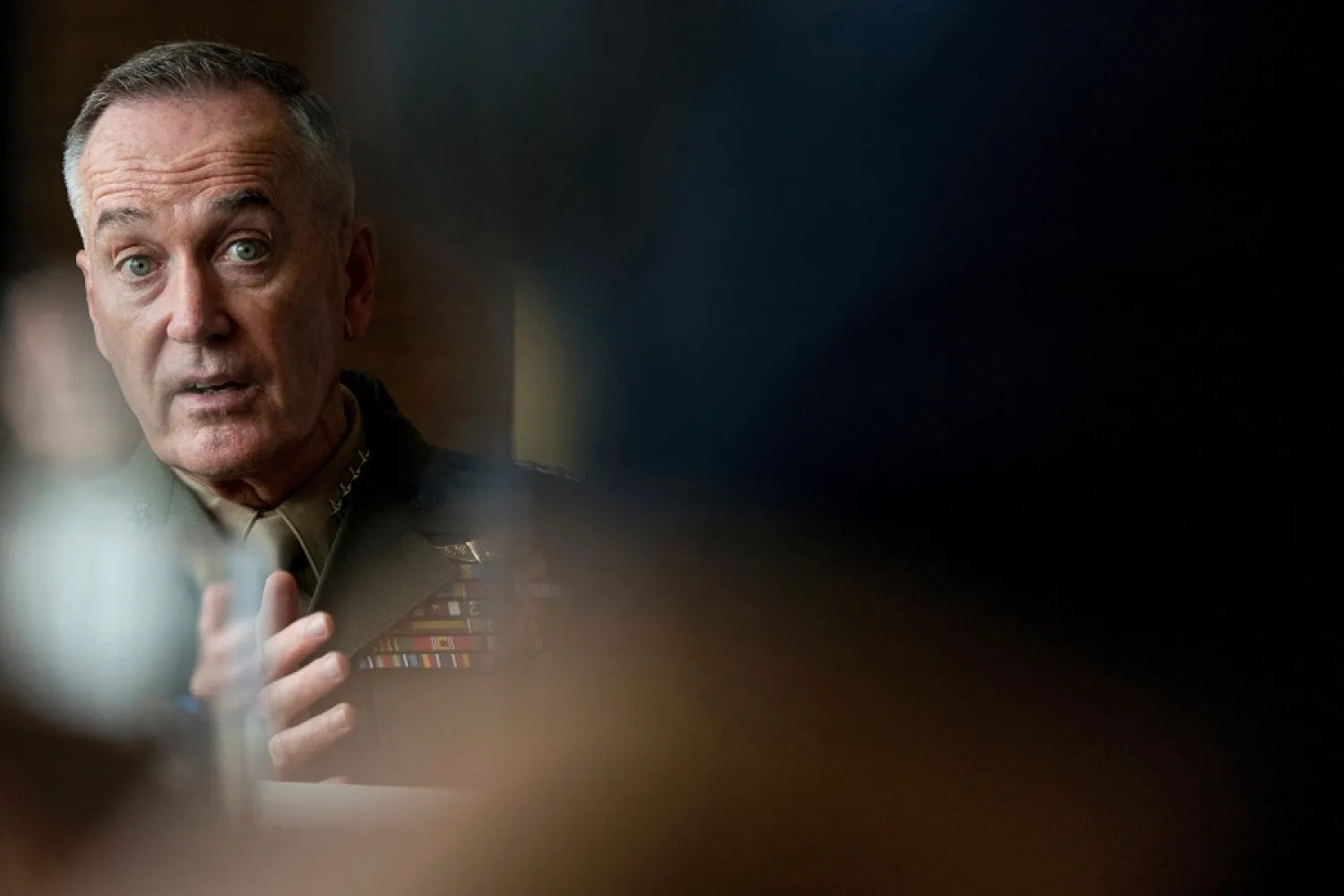 US Chairman of the Joint Chiefs of Staff Gen. Joseph Dunford speaks to reporters at the Westin hotel in Beijing, Thursday, August 17, 2017. (AP)