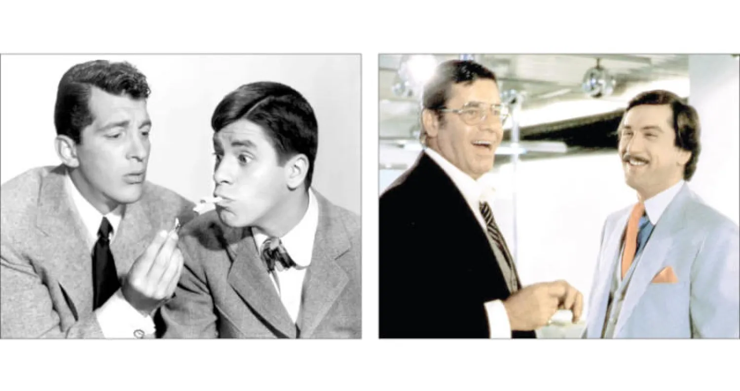 مع روبرت دينيرو في ملك الكوميديا - مع دين مارتن في هوليوود أو الإفلاس