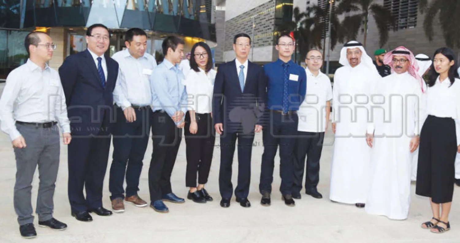 نائب رئيس مجلس الدولة الصيني خلال لقائه الطلبة الصينيين في جامعة الملك عبد الله للعلوم والتقنية (تصوير: غازي مهدي)