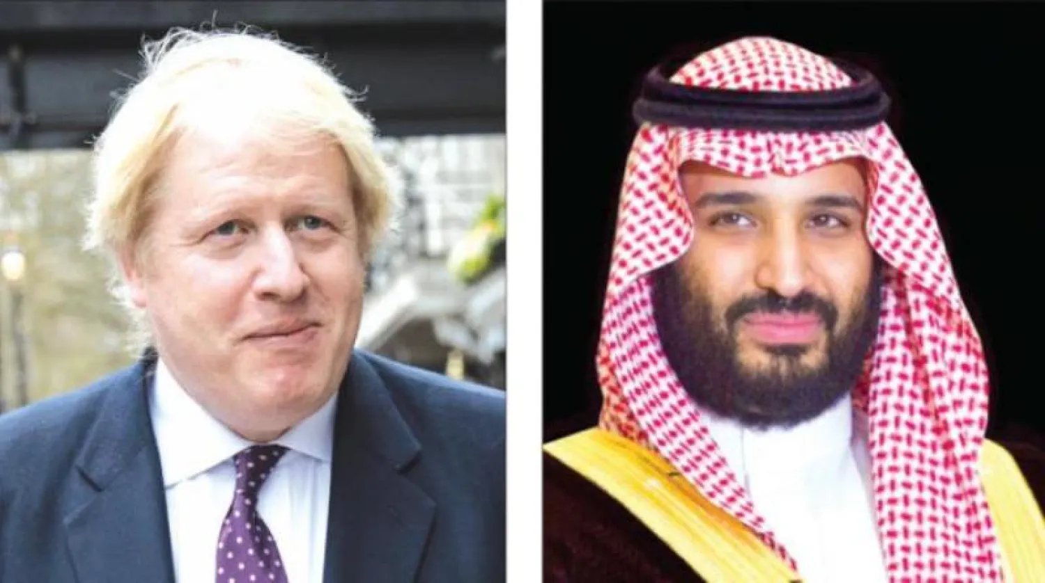 الأمير محمد بن سلمان وبوريس جونسون - أرشيف («الشرق الأوسط»)