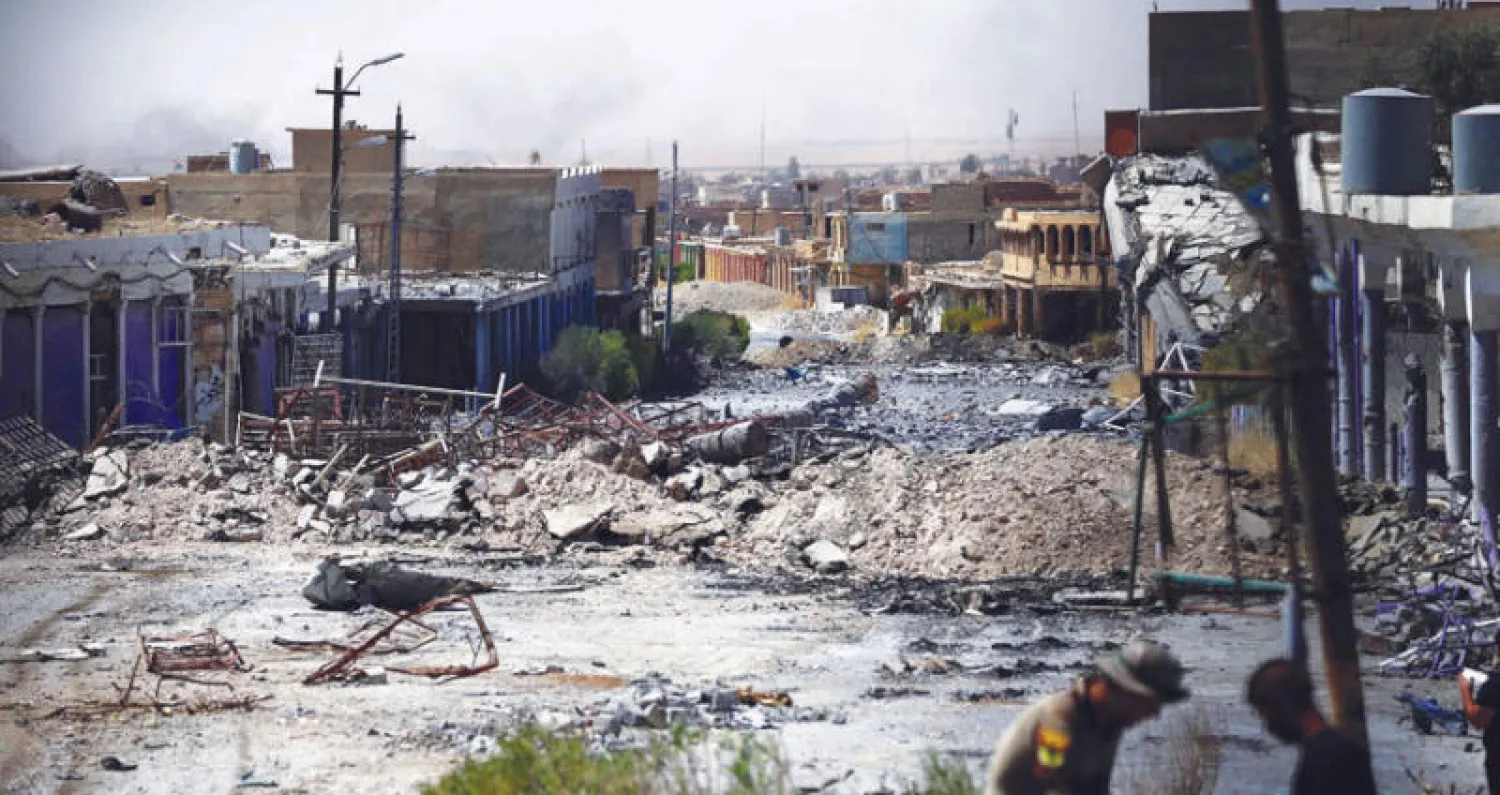 جانب من الدمار الذي خلفته المعارك بين القوات العراقية ومسلحي «داعش» في تلعفر (رويترز)