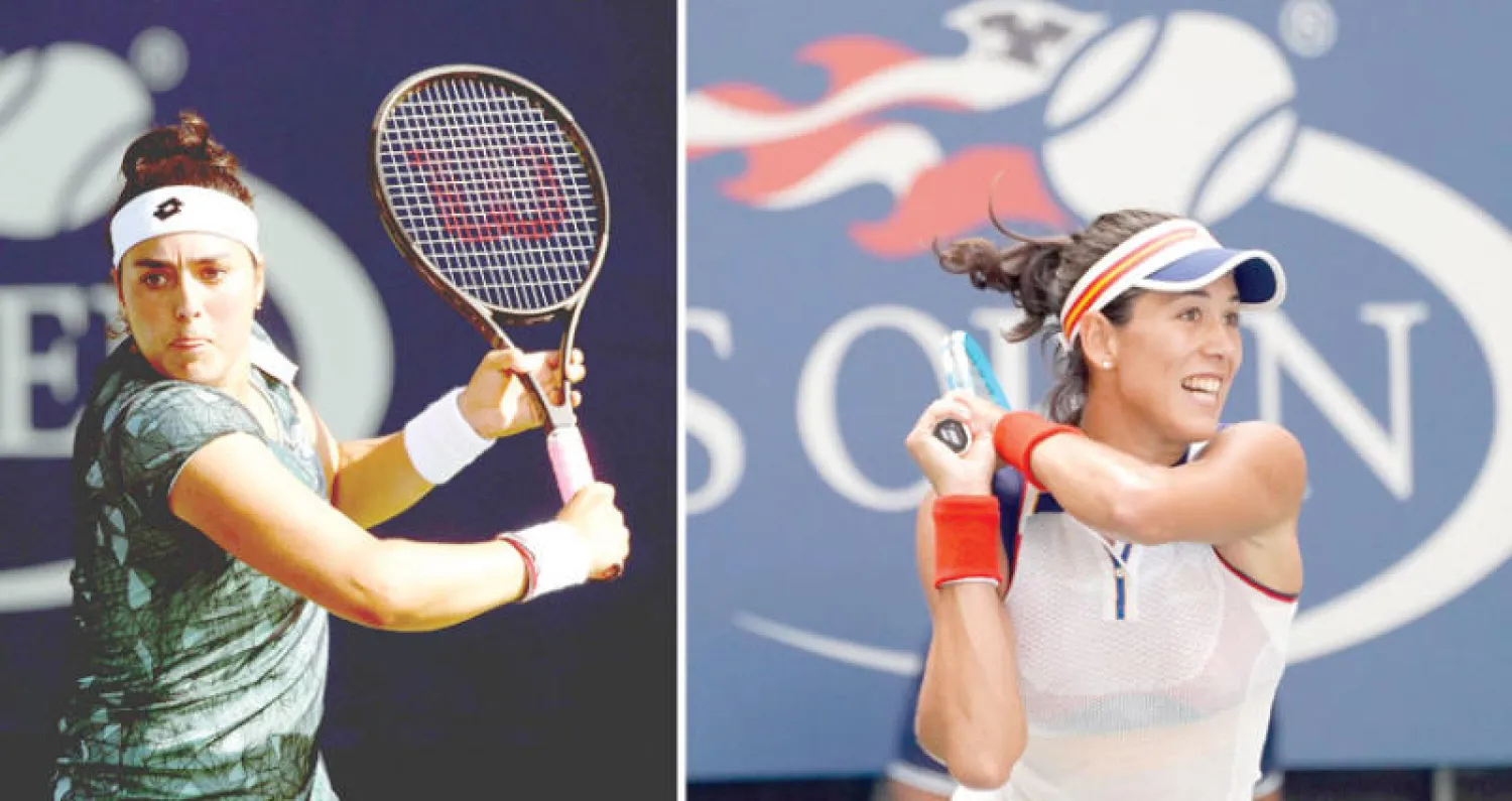 الإسبانية موغوروتسا (رويترز)  -  التونسية أنس جابر (أ.ف.ب)