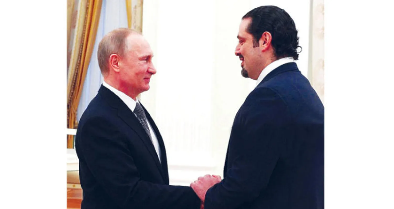 بوتين مستقبلا سعد الحريري العام الماضي في الكرملين (غيتي)
