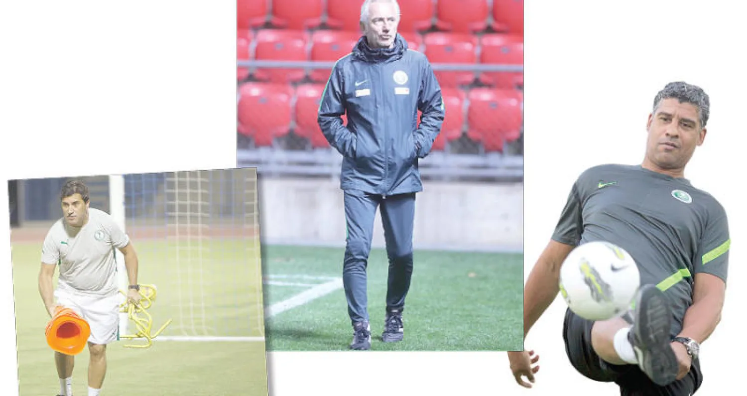 رايكارد.. فشل مع المنتخب السعودي في بلوغ مونديال 2014 ({الشرق الأوسط}) - مارفيك  ({الشرق الأوسط}) - بيسيرو... سقط بشكل كبير في قيادة الأخضر لكأس العالم 2010 ({الشرق الأوسط})