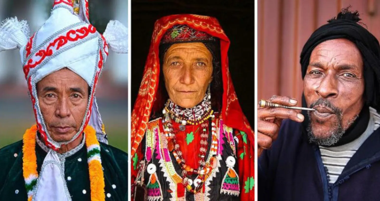 رجل من سكان الصحراء الغربية (سي إن إن)   -  امرأة من شعب البشتون في أفغانستان (سي إن إن)   -  رجل من ولاية مانيبور شمال شرقي الهند (سي إن إن)