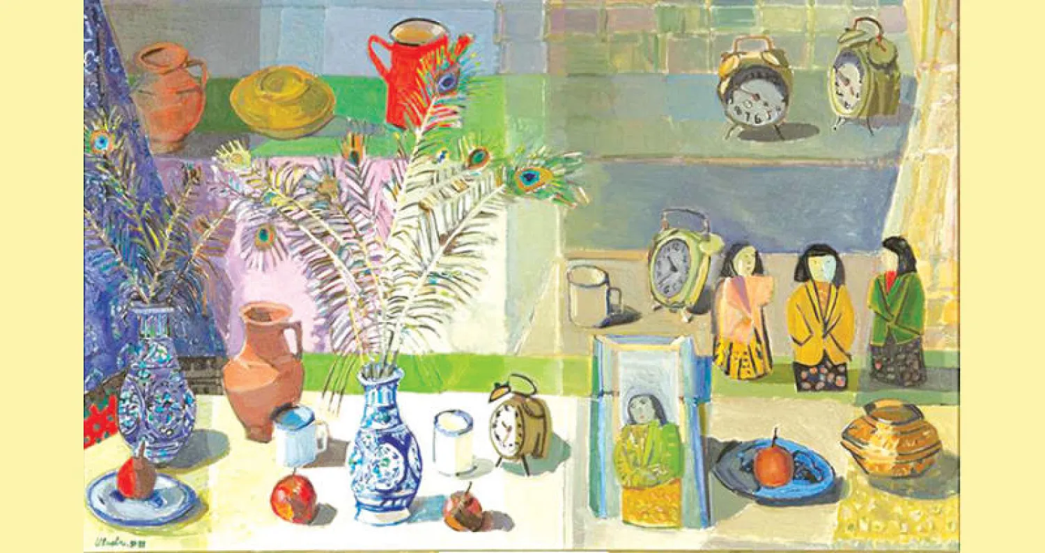 واحدة من لوحات أمين الباشا المعروضة في المتحف