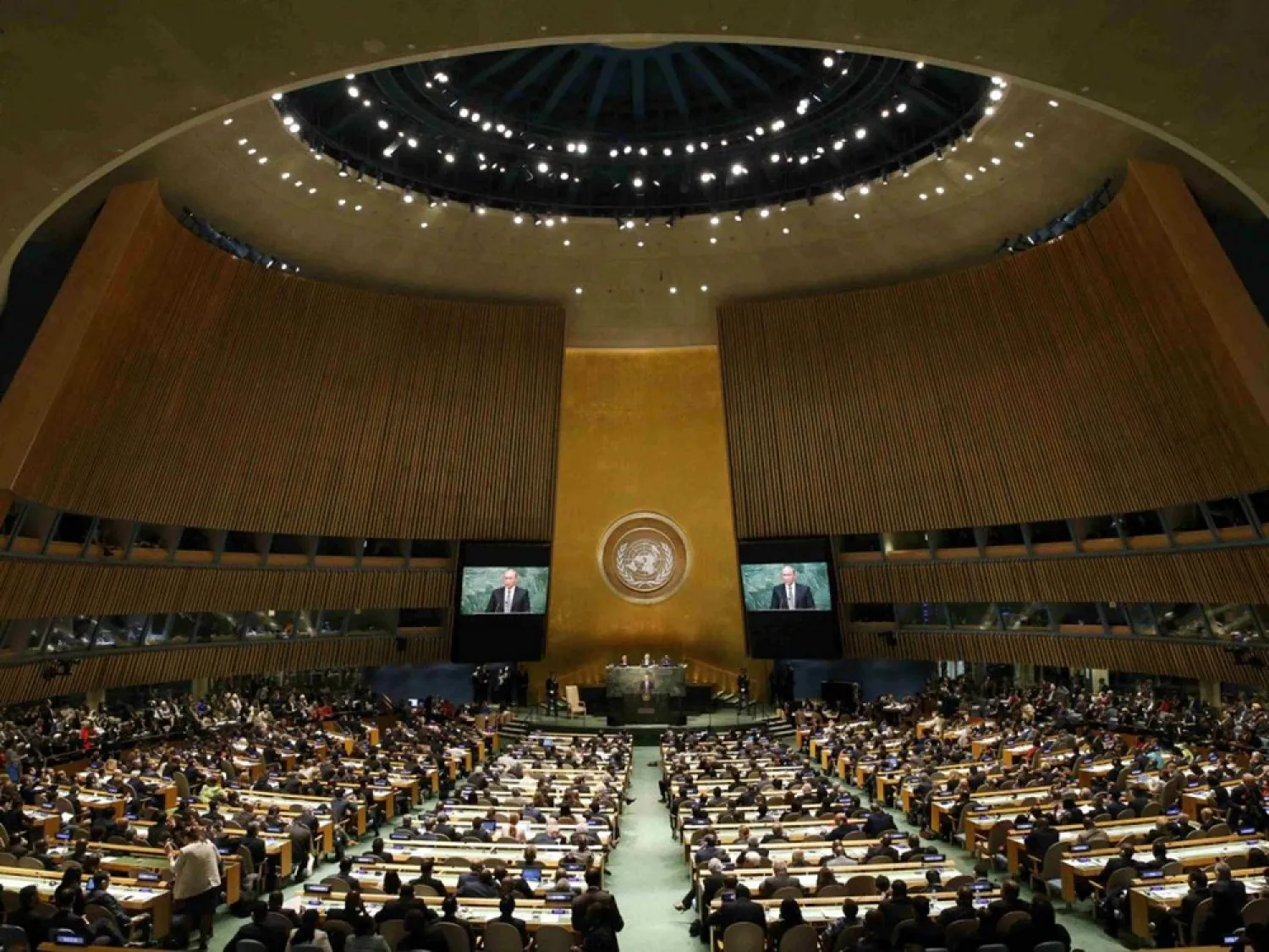 Russian President Vladimir Putin delivers an address to the UN General Assembly in New York. (Reuters)