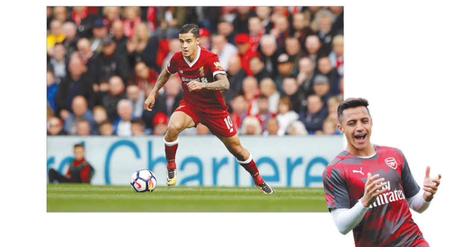 سانشيز نجم آرسنال كان محوراً للجدل في سوق الانتقالات  (رويترز) - كوتينيو نجم ليفربول  ظل مشتت الفكر حتى اليوم الأخير من سوق الانتقالات (رويترز)