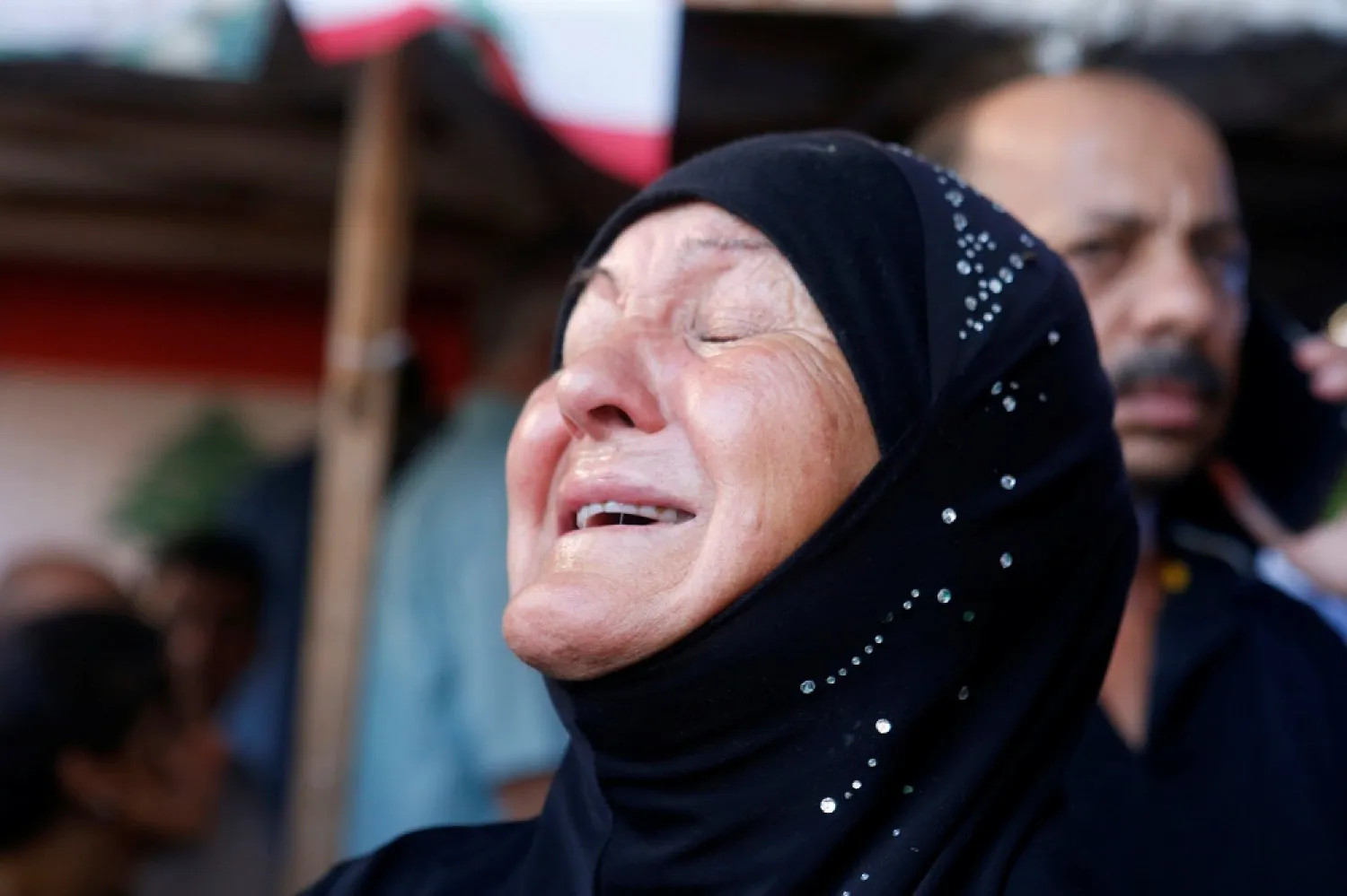 A relative of Lebanese soldiers, who were captured by ISIS reacts in Beirut, Lebanon August 27, 2017. REUTERS/ Mohamed Azakir