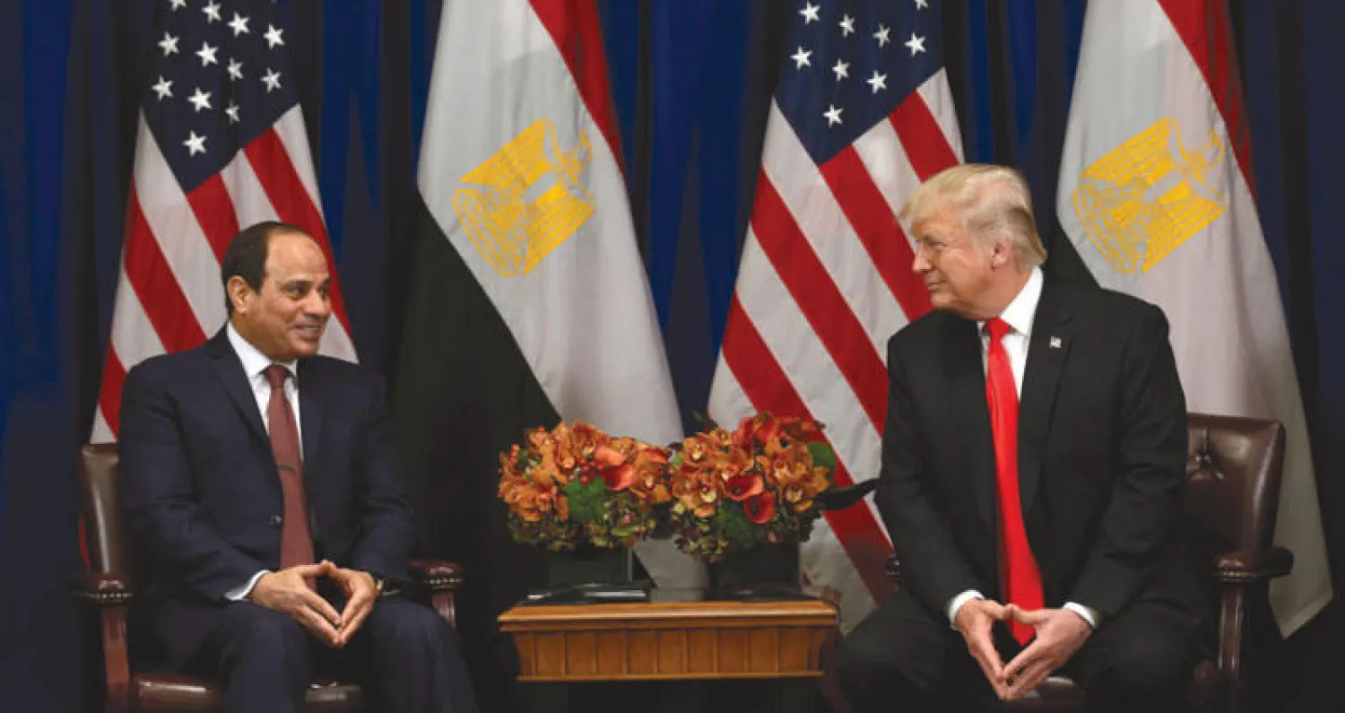 الرئيسان الأميركي والمصري خلال لقاء جمعهما على هامش أعمال الجمعية العامة مساء أول من أمس (رويترز)