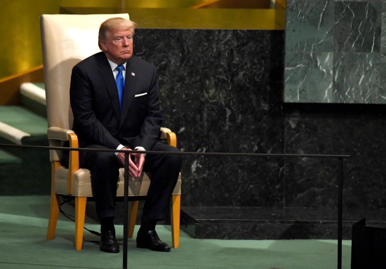 President Trump arrives to address the 72nd Annual UN General Assembly in New York on Sept. 19, 2017. (Timothy A. Clary/AFP/Getty Images)