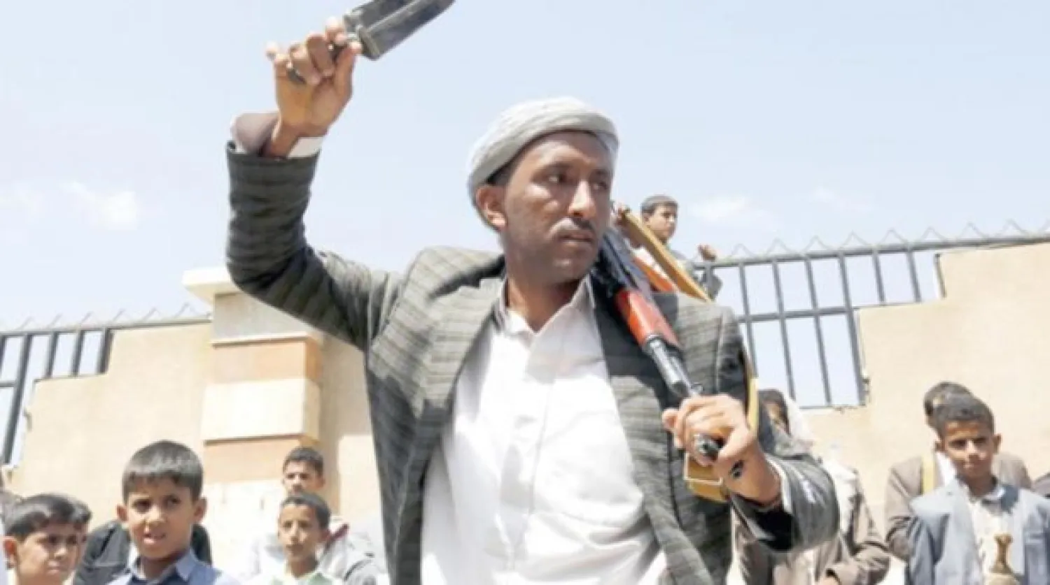 Houthis in an arms parade in Sana'a , EPA
