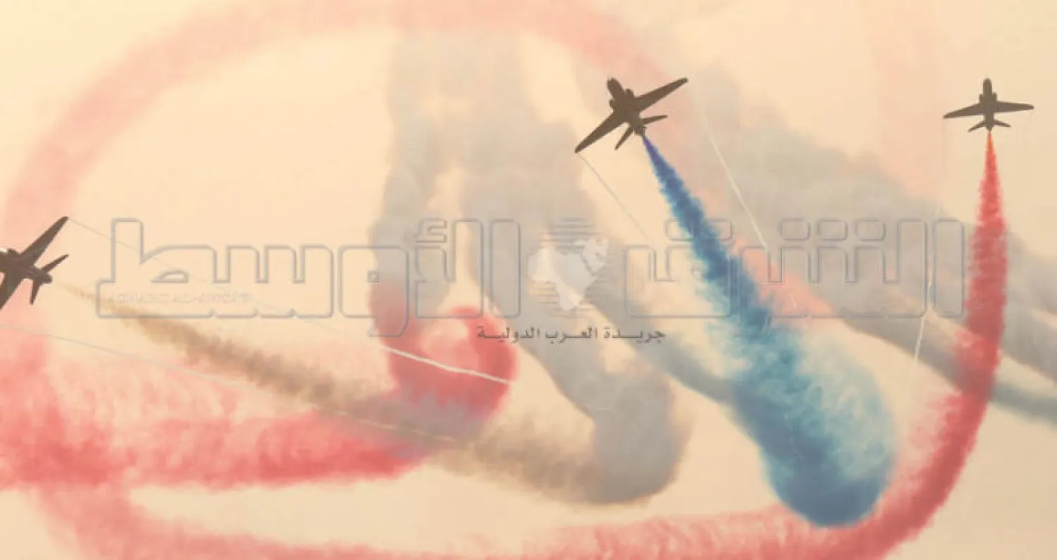 جانب من العرض الجوي لفريق الطيران الاستعراضي البريطاني في سماء جدة بمناسبة ذكرى اليوم الوطني (تصوير عدنان مهدلي)