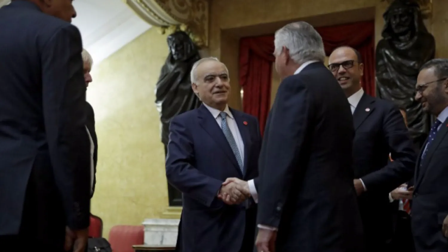  UN Libya envoy, Ghassan Salame (L), says the final stage of the new plan should be elections during his speech on the sidelines of the UN General Assembly in New York, September 20, 2017. (File Photo AFP)