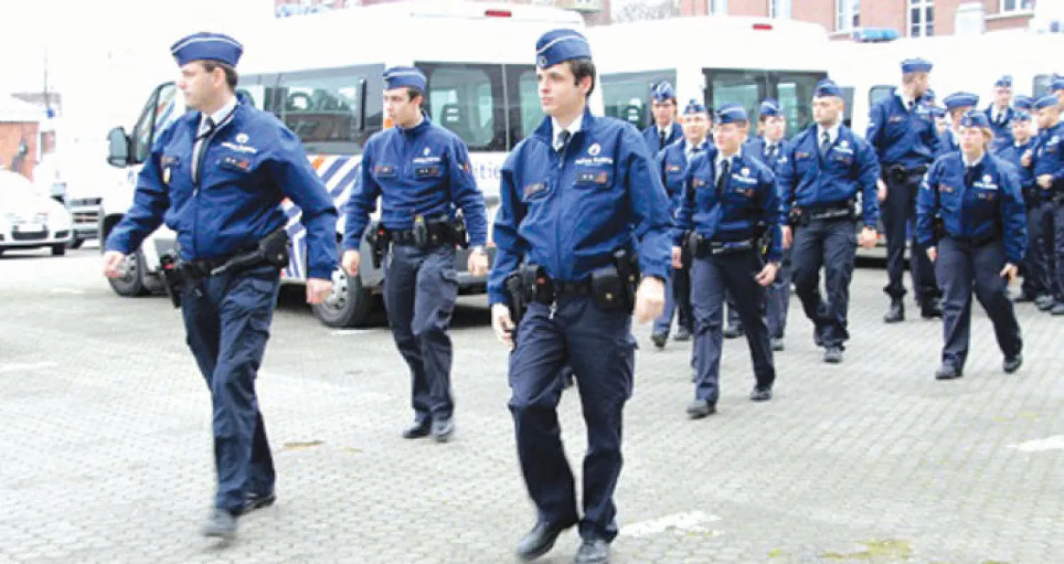 عناصر من الشرطة البلجيكية في العاصمة بروكسل («الشرق الأوسط»)