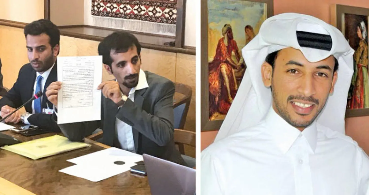 الشاعر القطري محمد بن فطيس - القطري صالح المري المسحوبة جنسيته يشارك في مؤتمر حقوقي في جنيف («الشرق الأوسط»)
