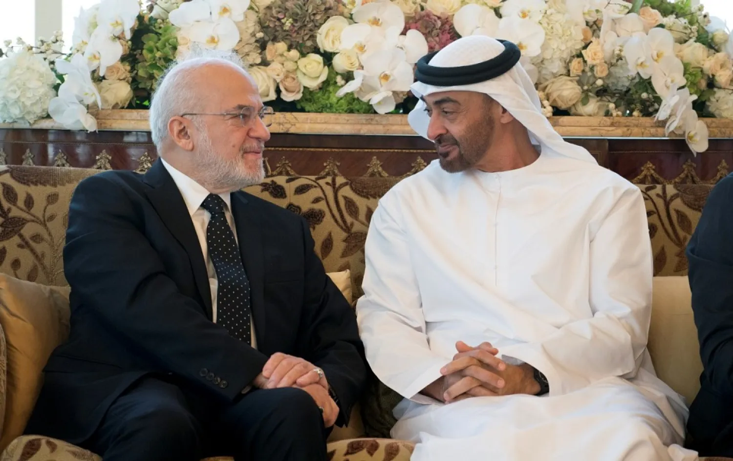 Abu Dhabi Crown Prince Sheikh Mohammed bin Zayed receives Iraqi Foreign Minister Ibrahim al-Jaafari in Abu Dhabi. (WAM)