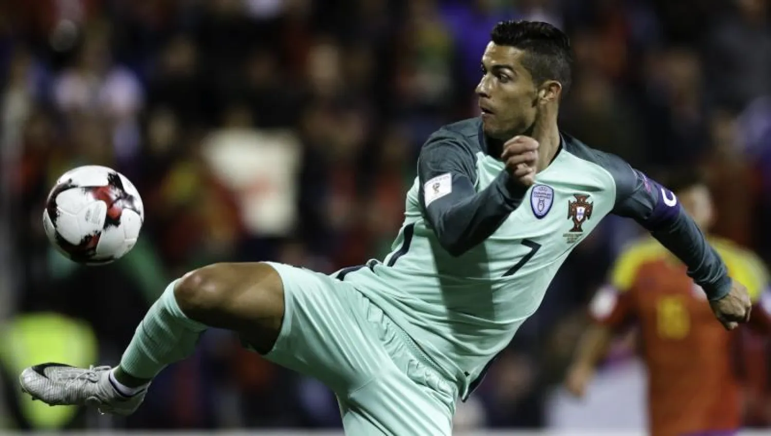 كريستيانو رونالدو في مباراة البرتغال وأندورا (أ.ف.ب)