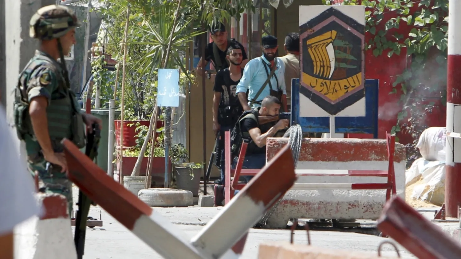 A Lebanese soldier mans a checkpoint at the entrance of the Ain el-Hilweh refugee camp in southern Lebanon. (Reuters)