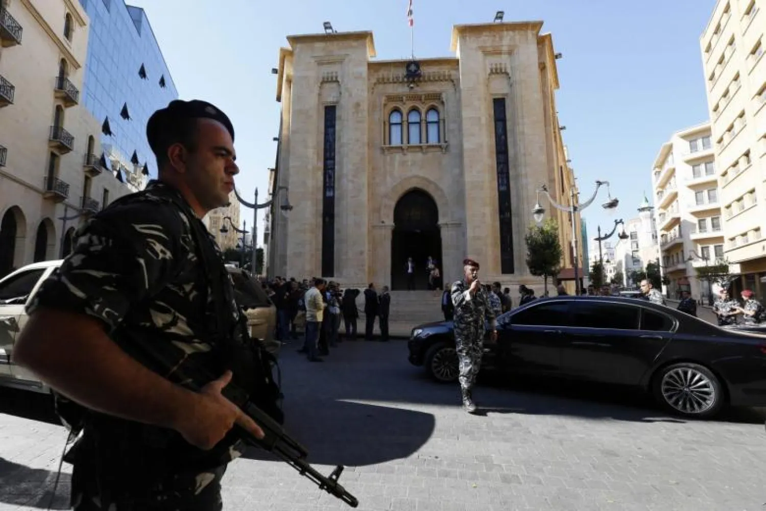 Police forces gather outside the parliament building in Downtown Beirut November 5, 2014. REUTERS