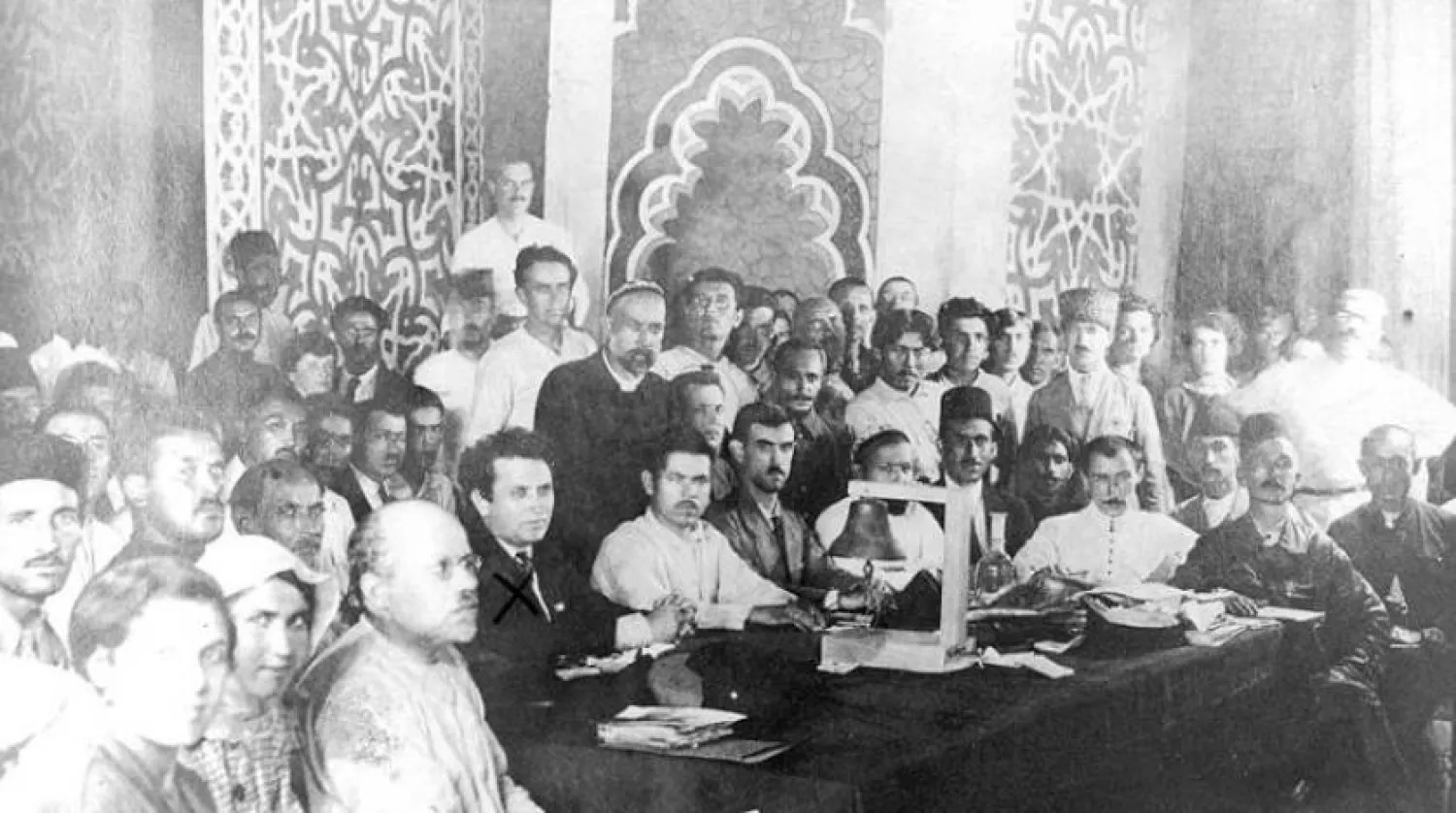 Zinoviev while heading a meeting in Azerbaijan in 1920. Getty images