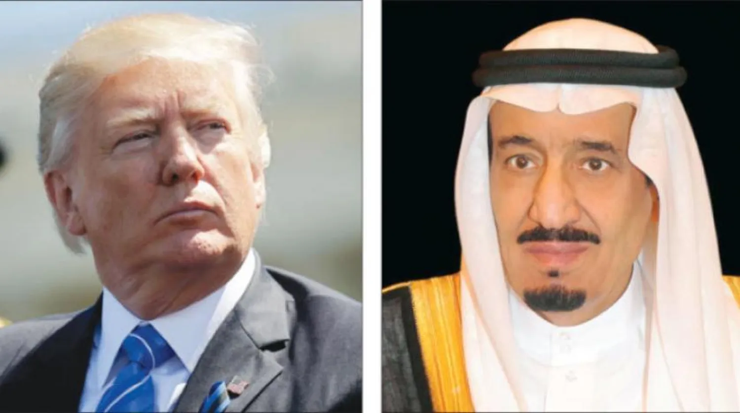 US President Donald Trump (left) King Salman (right) (Asharq Al-Awsat)