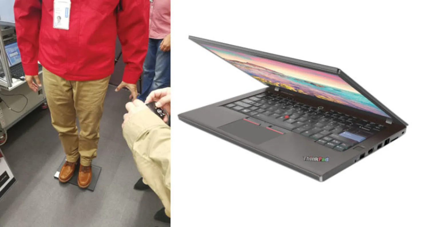 كومبيوتر «ثينكباد» إصدار ذكرى 25 عاماً  -  استعراض قدرة تحمل الشاشة للأوزان