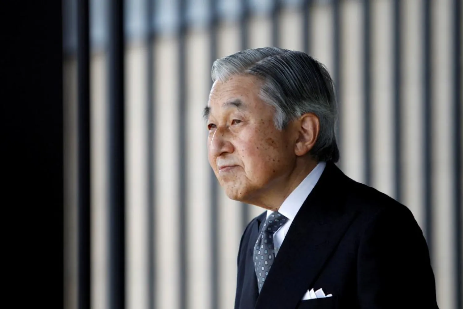 FILE PHOTO: Japan's Emperor Akihito waits for the arrival of German President Christian Wulff at the Imperial Palace in Tokyo October 24, 2011. REUTERS/Issei Kato/File Photo 