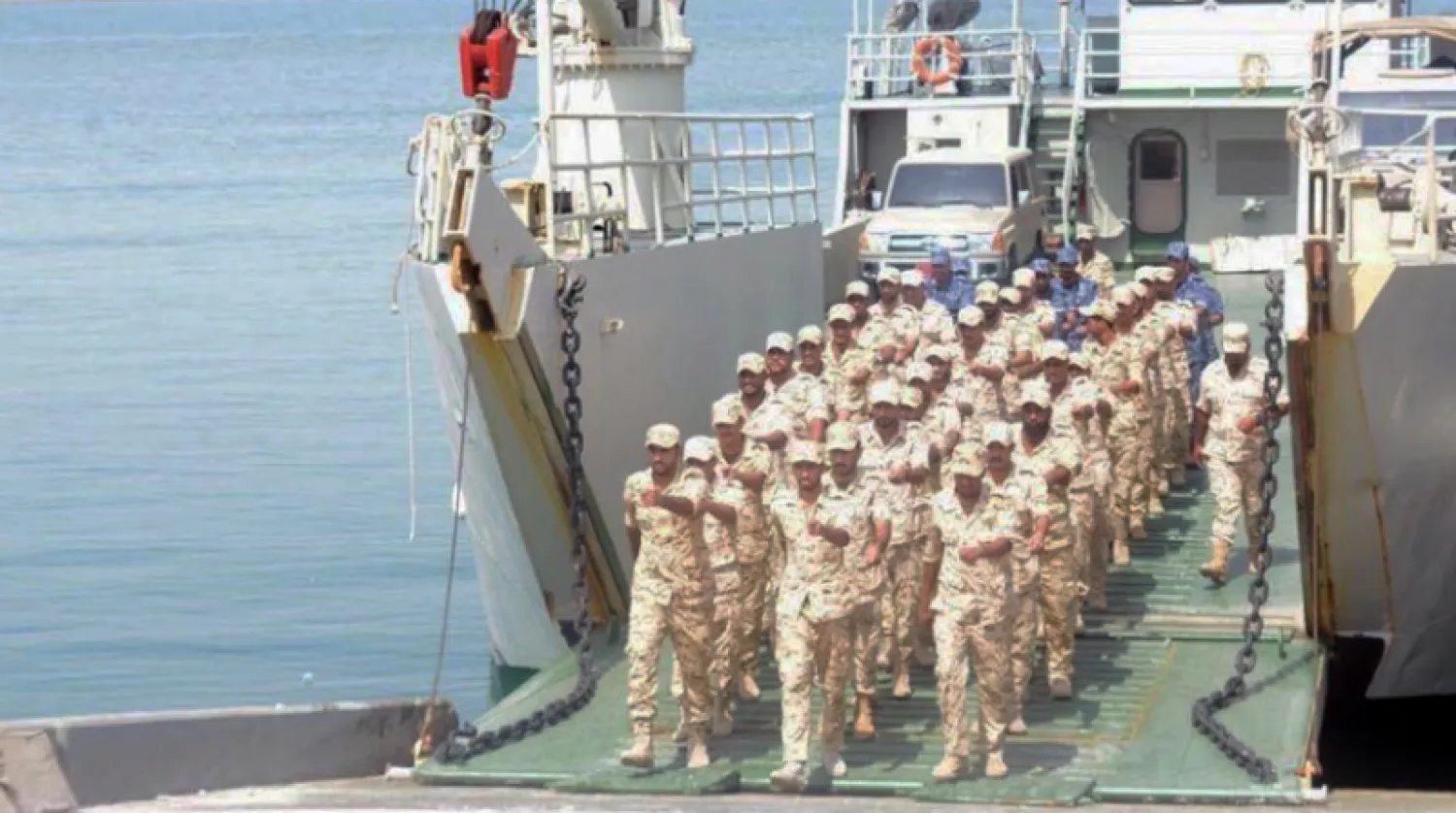 Part of the Joint Naval Drill (Asharq Al-Awsat)
