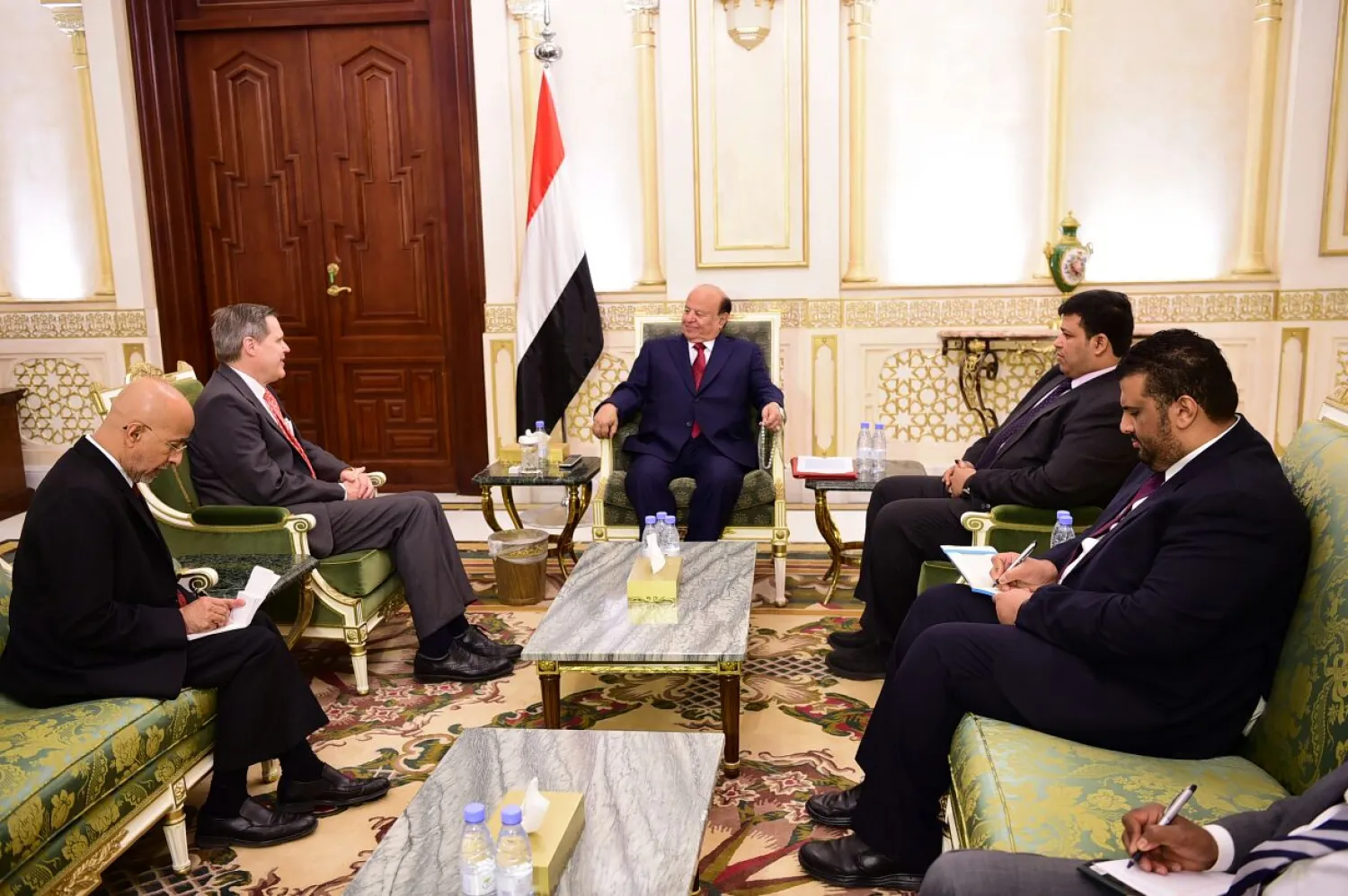 President Abdrabbuh Mansour Hadi received US Ambassador to Yemen Matthew H. Tueller in Riyadh last April/SABA news
