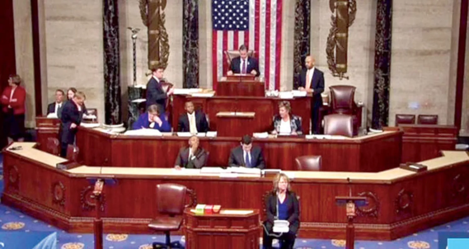 مجلس النواب الأميركي لدى مناقشة مشاريع العقوبات أمس («الشرق الأوسط»)