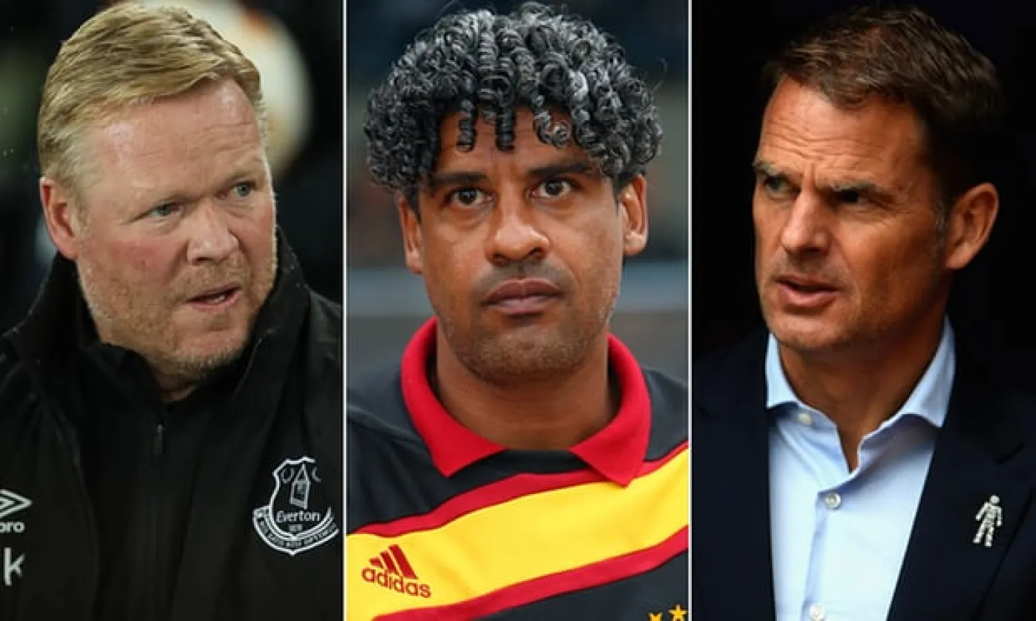 Ronald Koeman, Frank Rijkaard and Frank de Boer have often struggled as coaches outside the comfort zone of Ajax or Barcelona. Composite: Jay Barratt/AMA/Getty Images; Christof Koepsel/Bongarts/Getty Images; Laurence Griffiths/Getty Images