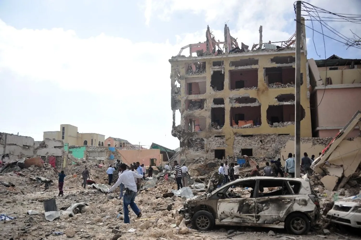 The site of a bombing in Mogadishu. AFP file photo