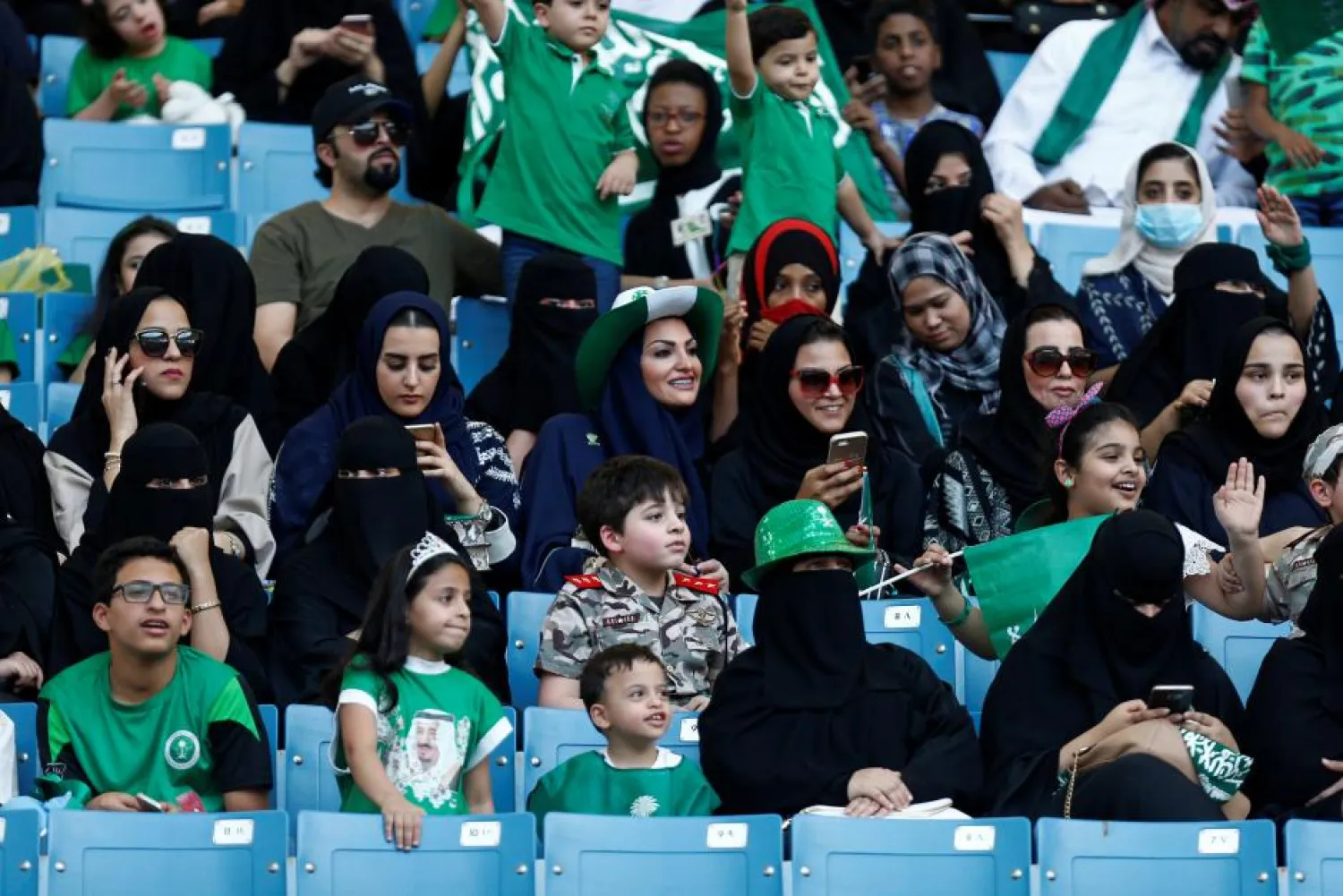 Saudi Arabia women attend a rally to celebrate the 87th annual National Day in Riyadh, Saudi Arabia September 23, 2017. (Reuters)