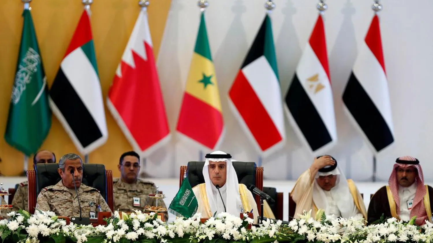 Saudi Arabia's Foreign Minister Adel al-Jubeir attends a meeting of member states of the Saudi-led coalition in support of the legitimate Yemen government, in Riyadh. Faisal Al Nasser / Reuters
