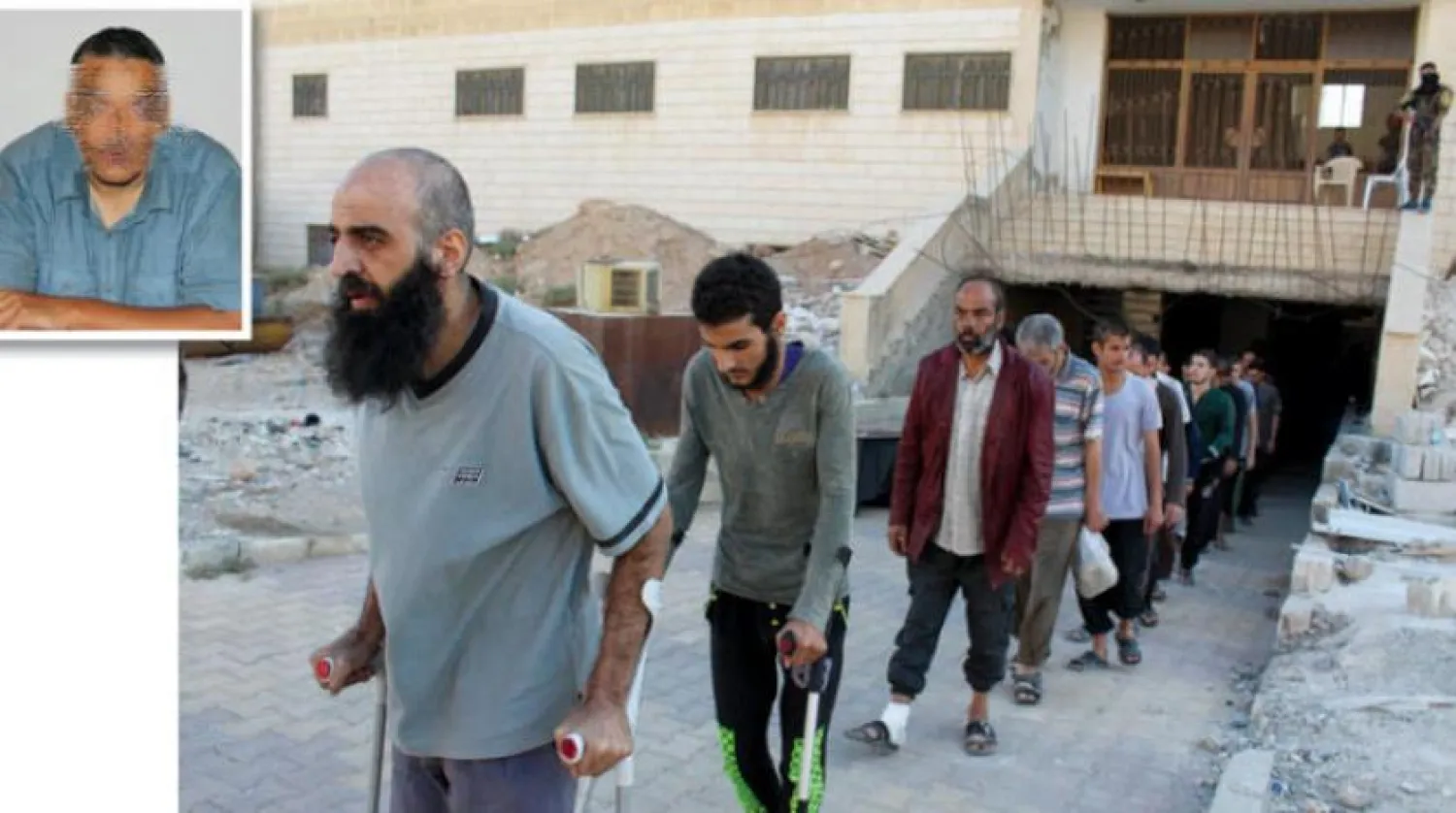 ISIS members in a Syrian Democratic Forces prison in Raqqa-- In the frame is a shot of a Moroccan national who joined the ranks of ISIS, during his interview with Asharq Al-Awsat.