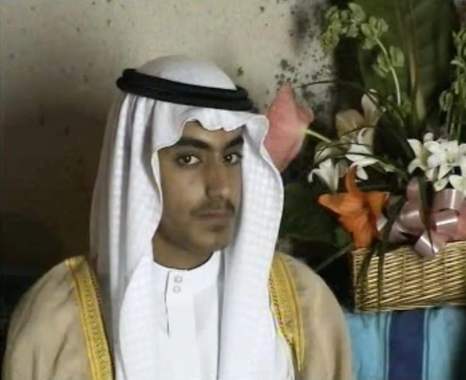 Footage released by the CIA from the wedding of late Al-Qaeda leader Osama bin Laden's son Hamza, seen here in a screen grab by the Federation for Defense of Democracies' Long War Journal. (AFP)
