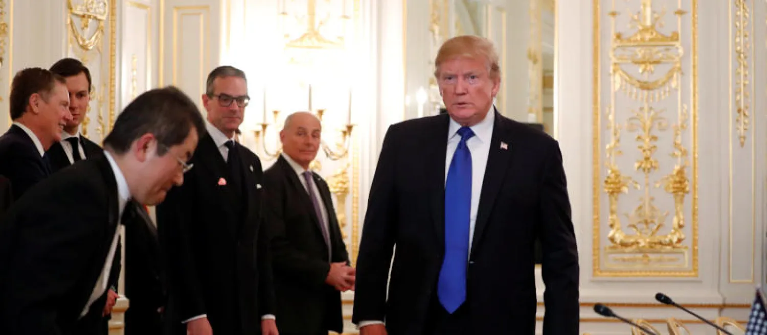 الرئيس الأميركي دونالد ترمب خلال زيارته لليابان (رويترز)