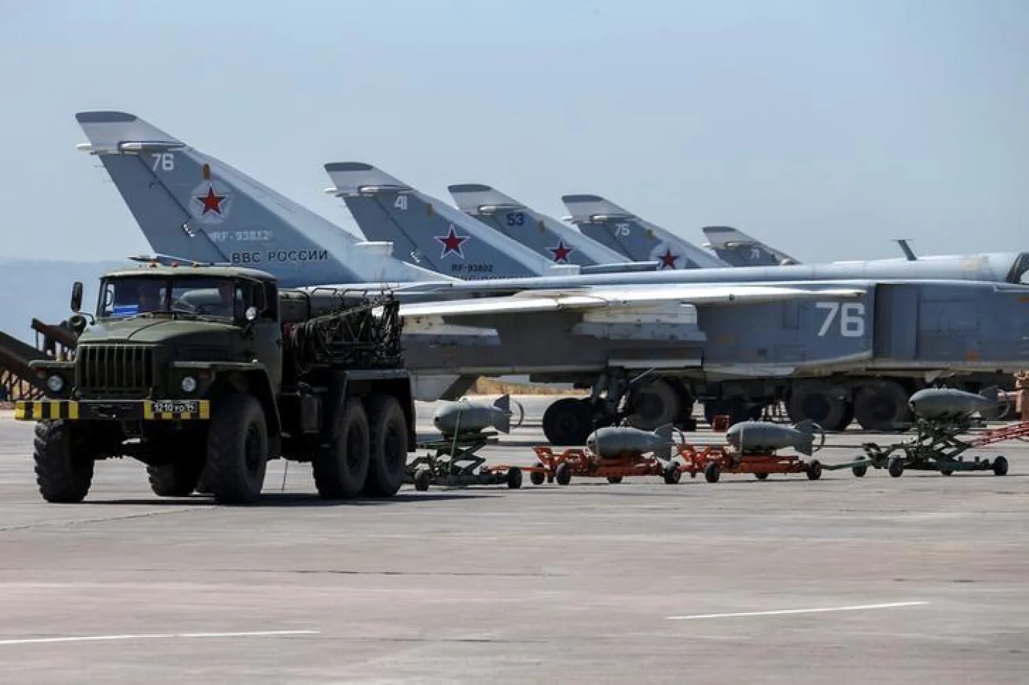 Russian military jets are seen at Hmeymim air base in Syria, June 18, 2016. Vadim Savitsky/Russian Defense Ministry via Reuters
