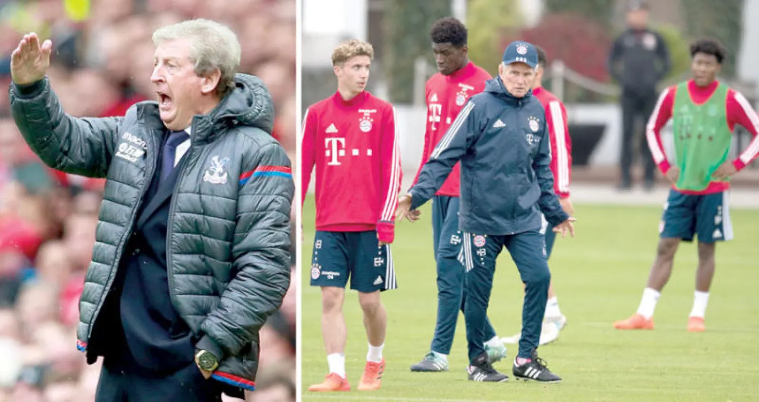 هاينكس المخضرم أعاد الاتزان لبايرن ميونيخ وأثبت أنه ما زال يملك الكثير كمدرب (إ.ب.أ)  -  هودجسون أكبر المدربين سناً في الدوري الإنجليزي (رويترز)