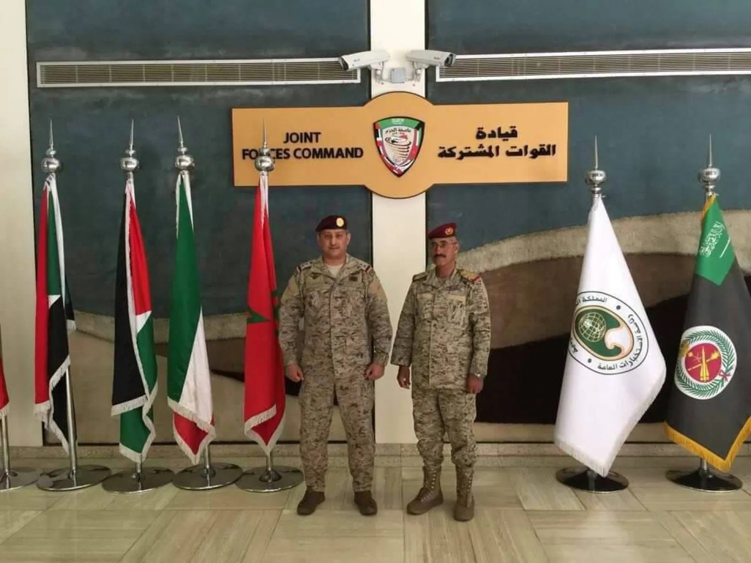 L.t Gen. Fahd bin Turki bin Abdulaziz, the commander of the Royal Saudi Ground Forces and Yemeni Chief of Staff Maj. General Taher al-Aqeeli. Saba