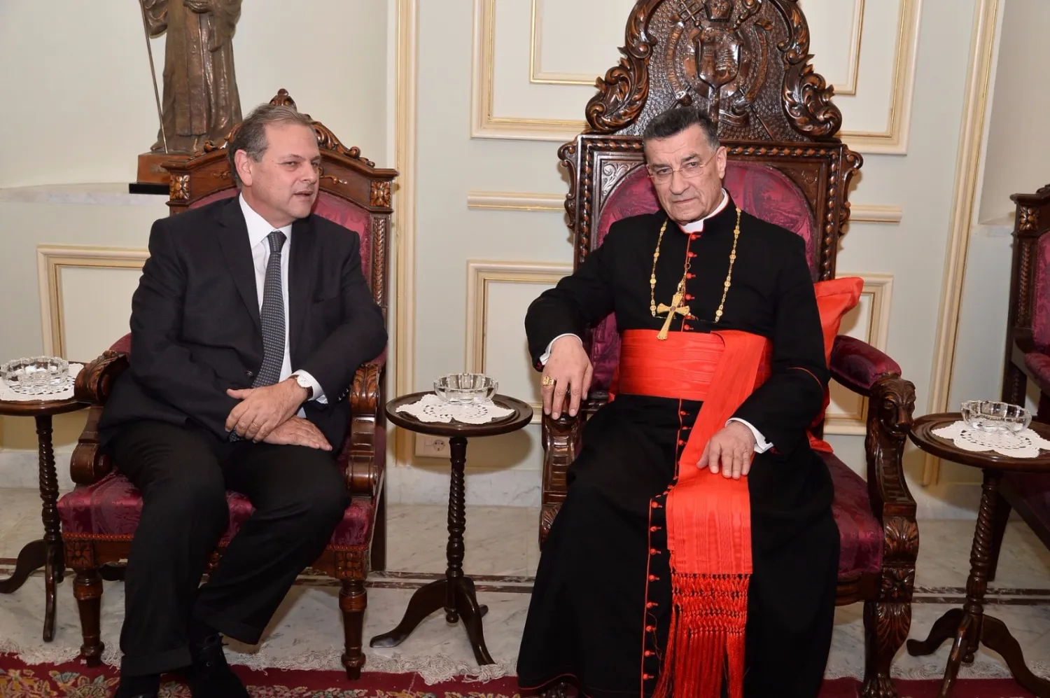 De Freij meets with Patriarch Beshara al-Rahi/ File Photo/NNA