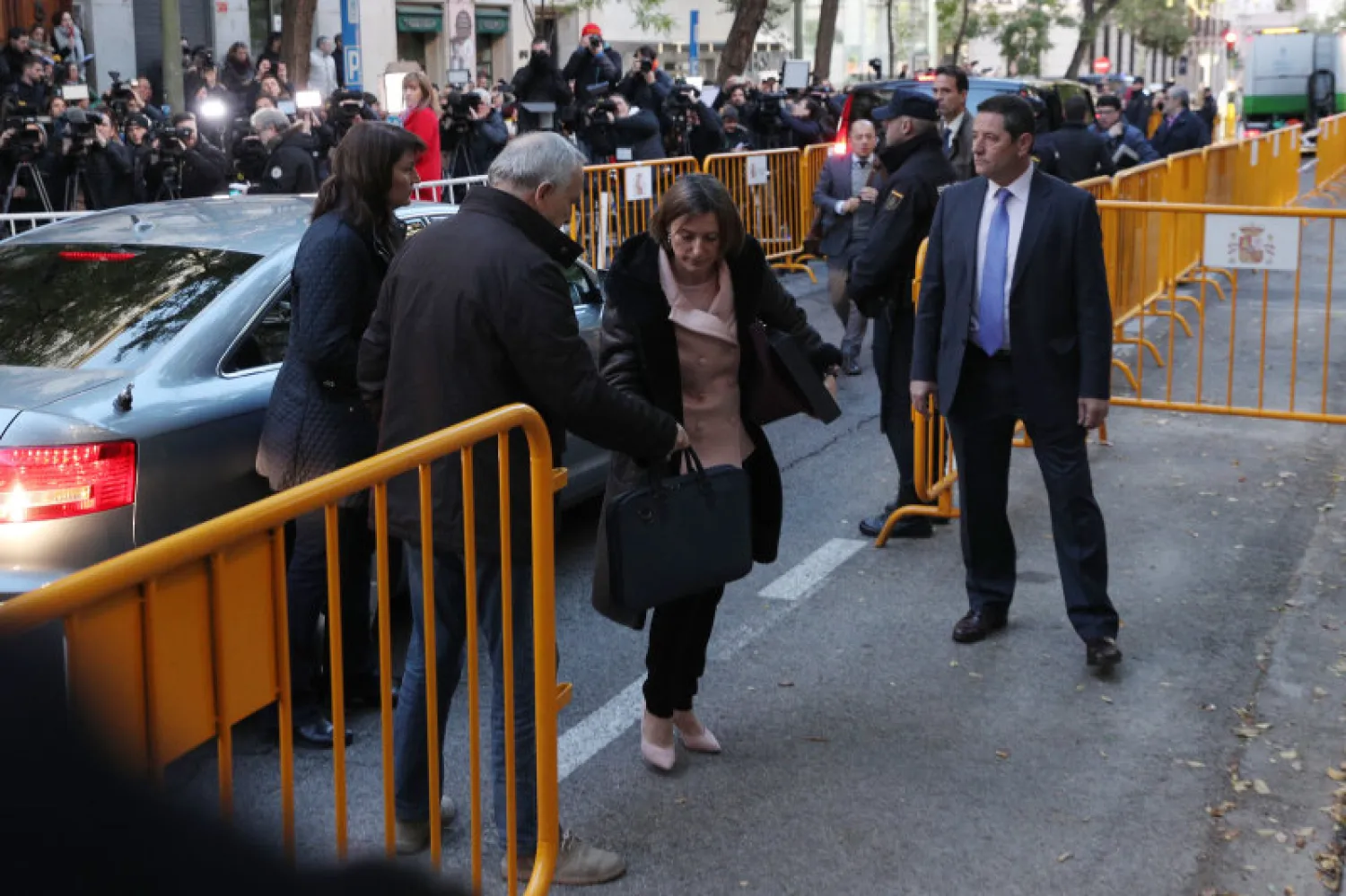 Former speaker of Catalonia's sacked parliament Carme Forcadell arrives at the Supreme Court in Madrid on November 9, 2017 to be questioned over her role in Catalonia's independence drive. AFP
