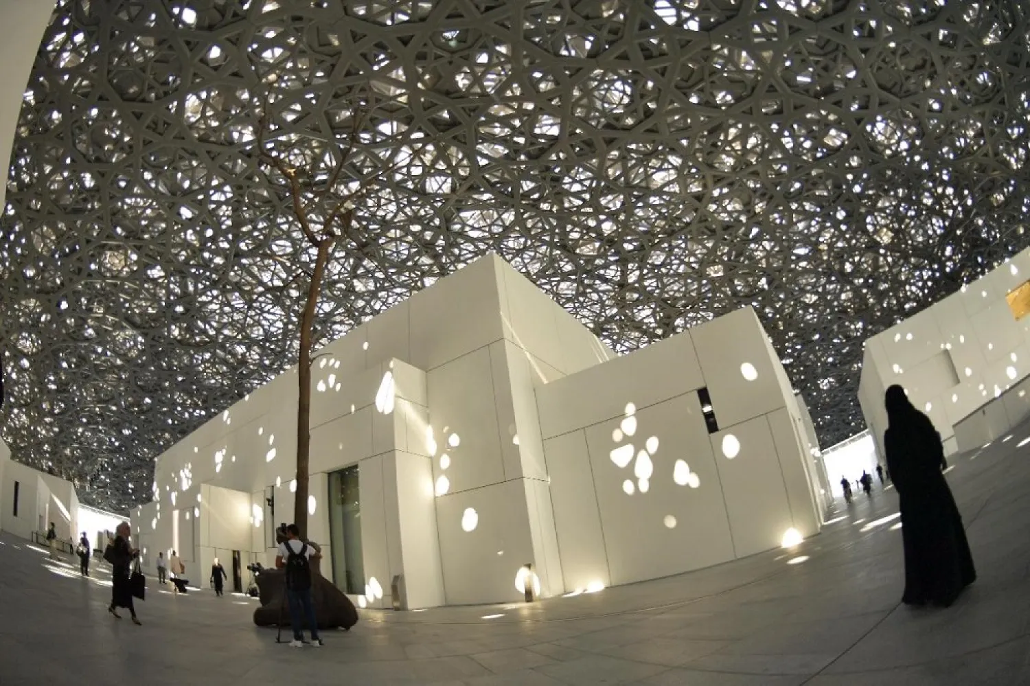A general view shows part of the Louvre Abu Dhabi Museum designed by French architect Jean Nouvel in Abu Dhabi. (AFP)