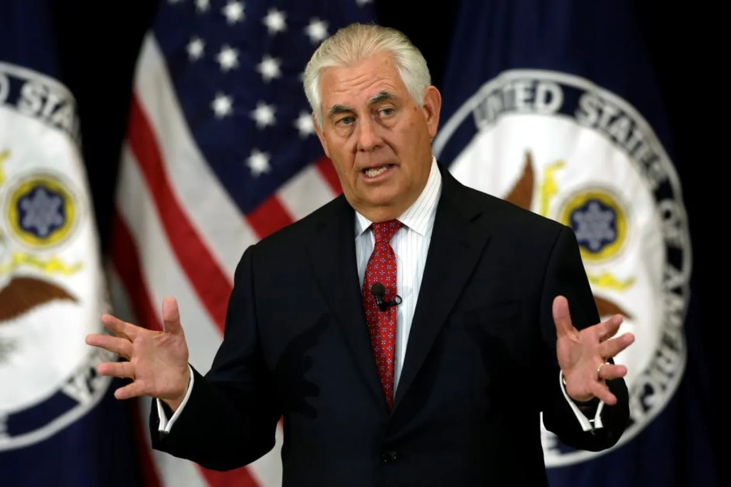 US Secretary of State Rex Tillerson delivers remarks to the employees at the State Department in Washington, US, May 3, 2017. REUTERS/Yuri Gripas