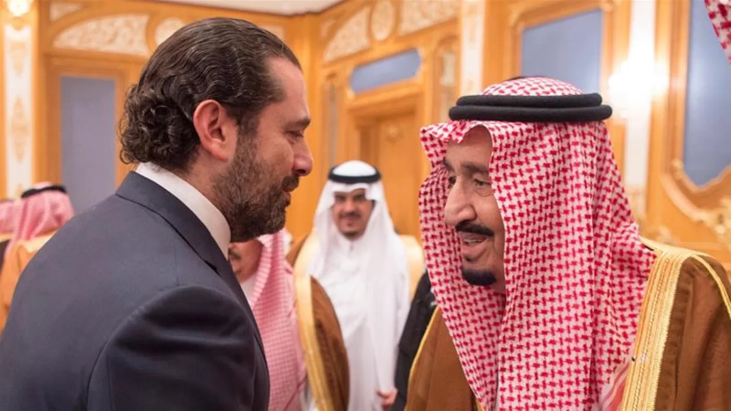 Saad al-Hariri met with Saudi Arabia's King Salman after his arrival in Riyadh [Handout/Reuters]